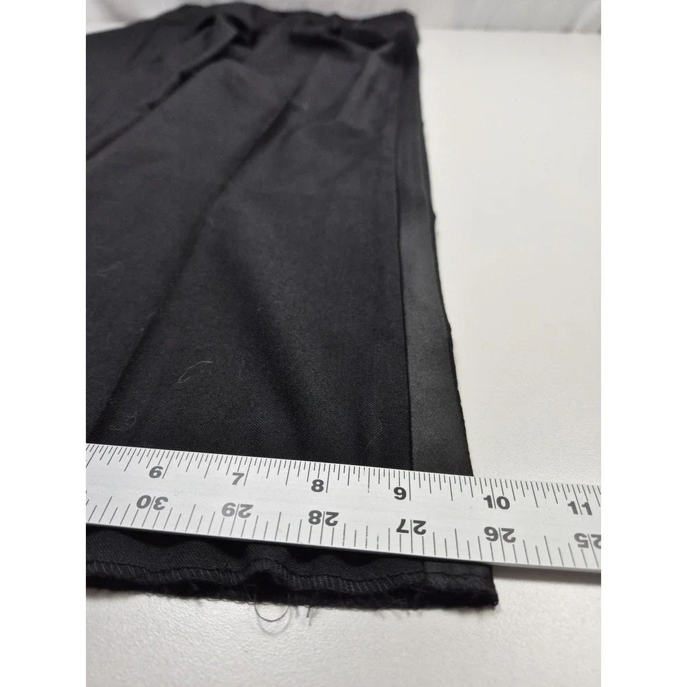 VTG Dress Pants Mens 42x36 Black Wool Pleated Tuxedo Side Stripe Unhemmed Formal